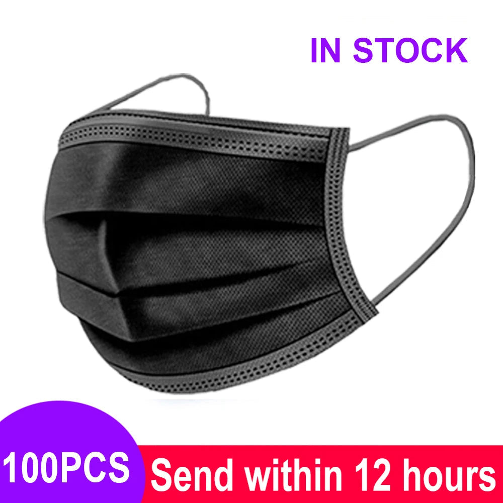 Mouth Masks 3-layer Anti-Dust Disposable Mascarillas Non Woven Meltblown Cloth Masks Elastic Ear Loop Face Mask Purest Peak